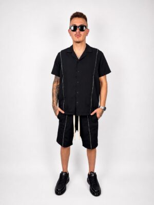 COMPLEU NEGRU CU FERMOARE DUBLE