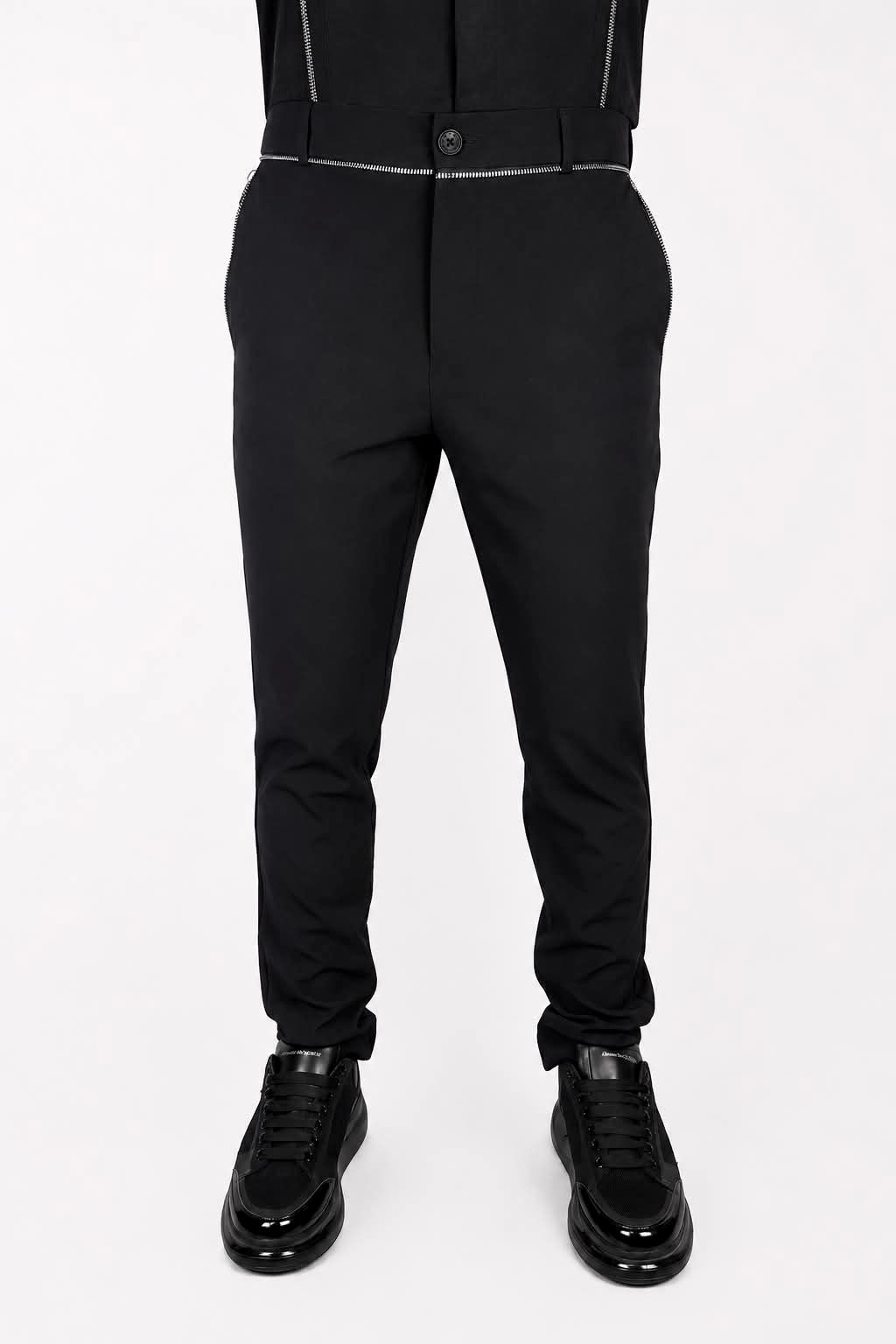 PANTALONI ELEGANTI CU FERMOARE DECORATIVE