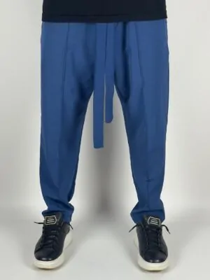 PANTALONI ALBASTRI CU SNUR LAT