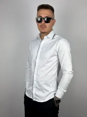 CAMASA ALBA CU FERMOAR METALIC